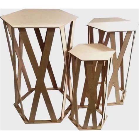 Trio De Mesas Treliçada Hexagonal Em Mdf Kit Festa Decoração no Shoptime