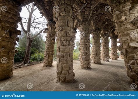 Barcelona: Amazing Stone Arches At Park Guell, The Famous And Beautiful ...