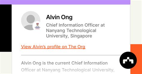 Alvin Ong Chief Information Officer At Nanyang Technological