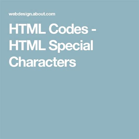 How to Use Special Characters in HTML | Special characters, Character, Coding