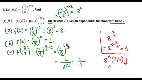 Evaluation Of An Exponential Function College Algebra Youtube