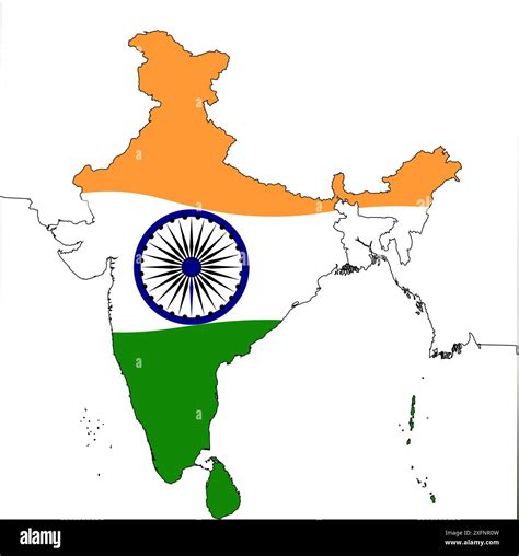 India map graphic, Official Indian Flag color, nation country Indian ...