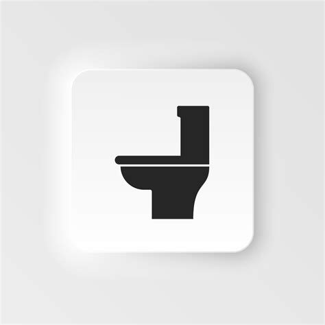 Toilet Bowl Neumorphic Style Neumorphic Style Vector Icon Illustration