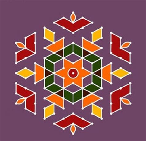 Easy Rangoli With Dots For Diwali