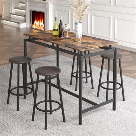 Paproos Bar Table Set Of 5 5 Piece Counter Height Dining Table And