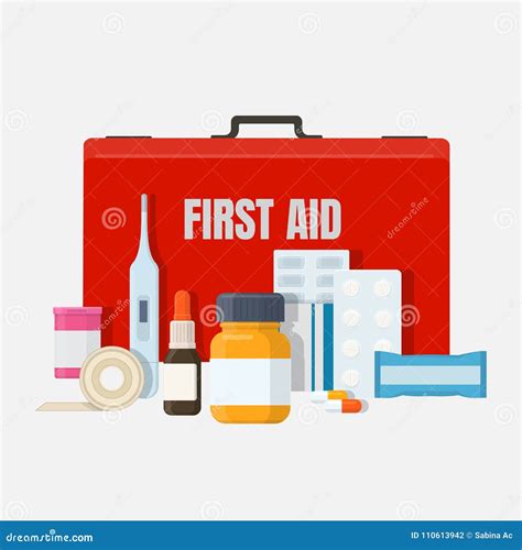 First Aid Kit Stock Vector Illustration Of Medicine 110613942