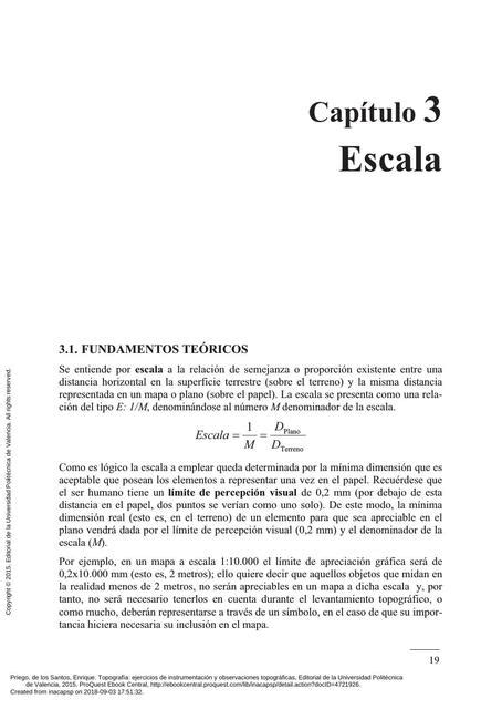 Topograf A Ejercicios De Instrumentaci N Y Observa Cap Tulo Escala