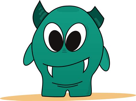 Cute Green Monster Clipart