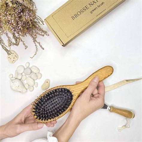 Brosse à cheveux en poils de sanglier pour cheveux fins GreenBrush