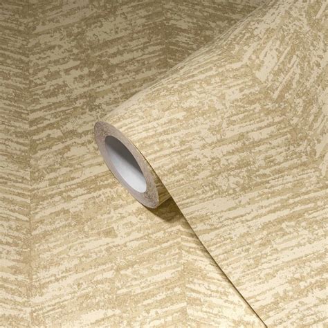 Bricoflor Metallic Tapete in Creme Beige Französische Fischgrät