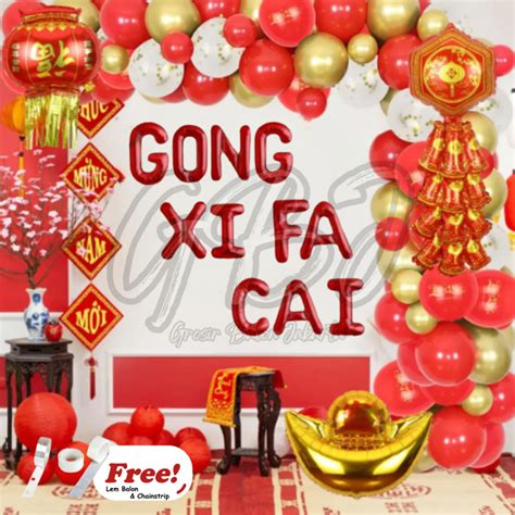 Jual Paket Premium Dekorasi Dragon Chinese New Year Red And Gold Full