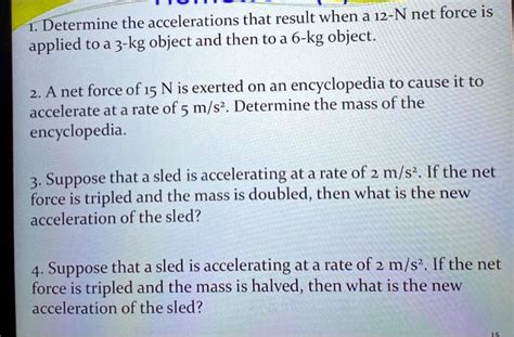 Solved Determine The Accelerations That Result When A N Net Force