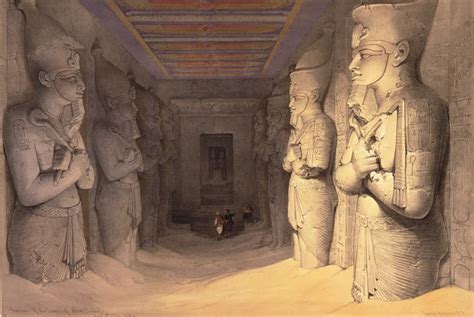 1366x768 Resolution People Inside Abu Simbel Painting David Roberts