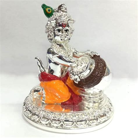 Metal Silver Plated Laddu Gopal Statue Size Dimension 4inch At Rs