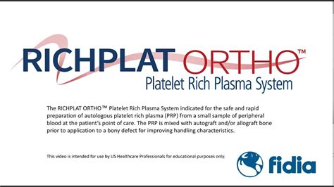 RICHPLAT ORTHO Platelet Rich Plasma System From Fidia Pharma USA Inc