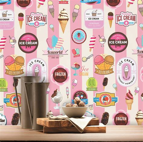 Papel De Parede Doce Sorveteria Sorvetes Picolé Cozinha A523