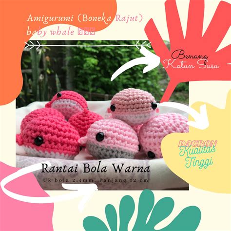 Jual Gantungan Kunci Amigurumi Baby Whales Rajut Shopee Indonesia