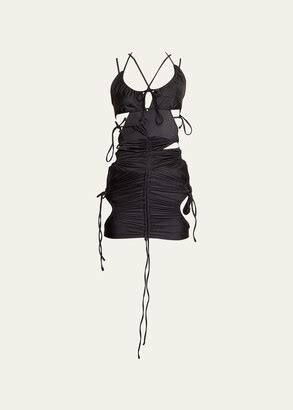 Balenciaga Patchwork Bikini Ruched Cutout Mini Dress ShopStyle