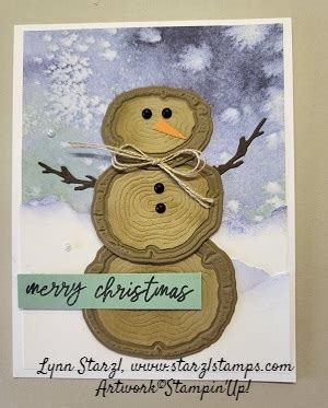 Ringed With Nature Bundle Snowman Card Stamping With Lynn