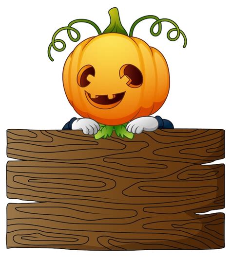 Espantalho De Desenhos Animados De Halloween Placa De Madeira