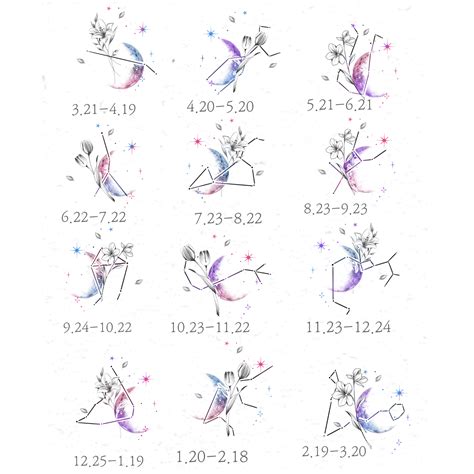 타투쉐어 타투 포스팅 예약가능 별자리 도안 모음