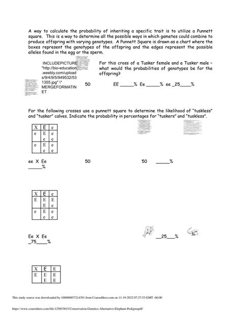 Solution Conservation Genetics Alternative Elephant Pedigree Pdf