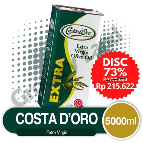 Jual Costa D Oro Extra Virgin Olive Oil 5000 Ml 5 Liter Shopee Indonesia