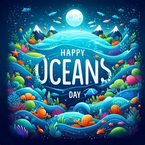 Premium Photo Design For Happy World Oceans Day