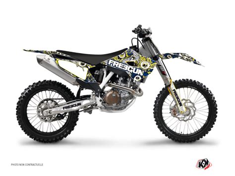 Husqvarna FC 450 Dirt Bike Freegun Eyed Graphic Kit Blue Yellow