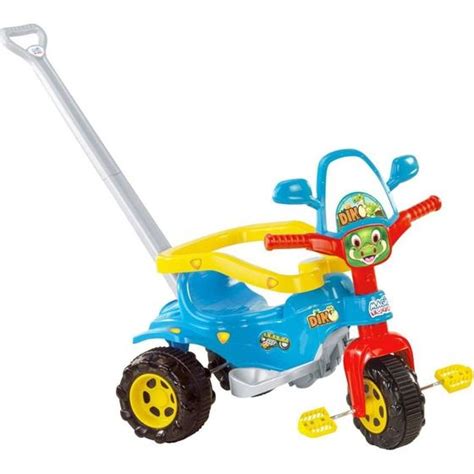 Tico Tico Triciclo Motoquinha Infantil Menino Dino Azul Magic Toys