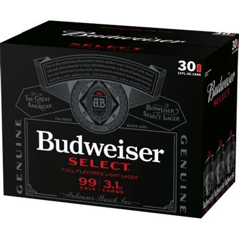 Budweiser Select Light Beer 30 Pk 12 Fl Oz Ralphs