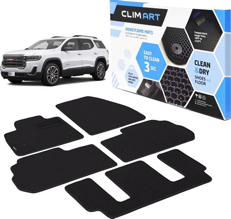 Clim Art Honeycomb Custom Fit Floor Mats For Gmc Acadia 2017 2023 1and2 Row Car Mats Floor Liner