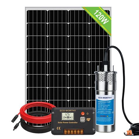 DCHOUSE Solar Submersible Pump Kit 120W Solar Panle Kit And 12V DC