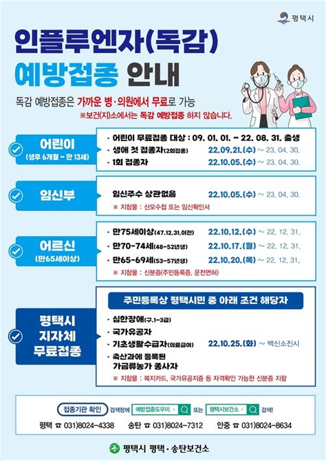 트윈데믹 대비 인플루엔자독감 무료 예방접종 실시