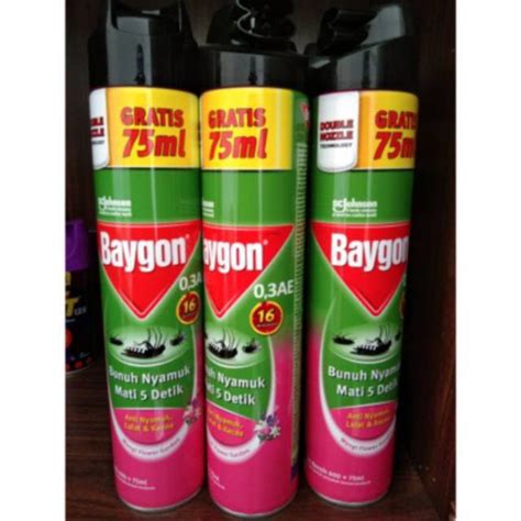 Jual BAYGON OBAT NYAMUK SEMPROT DOUBLE NOZZLE FLOWER GARDEN 600 ML