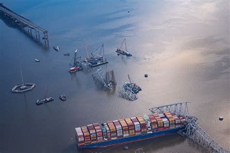 Baltimore Bridge Cleanup Seen From Above April 8 2024 Reuters