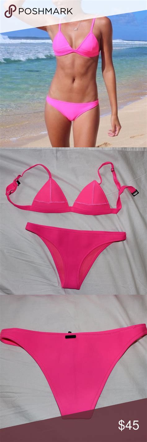 Hot Pink Triangl Swimsuit Bikinis Triangle Swimsuit Triangl