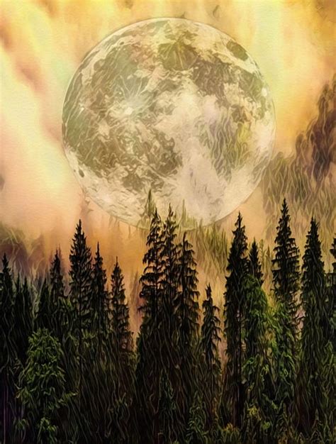 Download Moon, Nature, Forest. Royalty-Free Stock Illustration Image ...