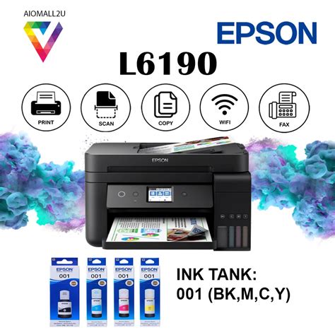 Epson Ecotank L6190 All In One Printer Color A4 Wi Fi Adf Print