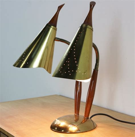 Brass Double Table Desk Lamp For Laurel Company Newark