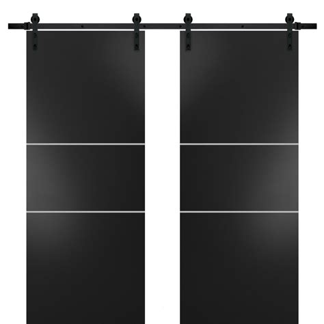 Sturdy Double Barn Door 84 X 96 Inches With Planum 0110 Matte Black