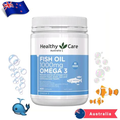 READY STOCKHealthy Care Fish Oil 1000mg Omega 3 Odourless 400