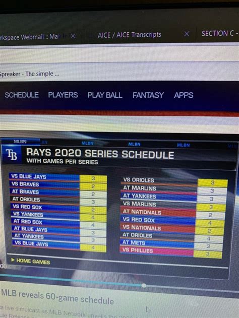 Rays 2020 schedule : r/tampabayrays