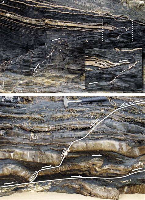 A Low Angle Normal Fault With Rollover In Thicker Sandstone Layer And