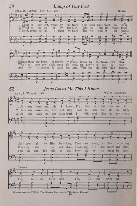 The Junior Hymnal 51 Jesus Loves Me This I Know Hymnary Org