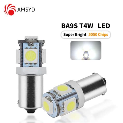 2Pcs BA9S T11 T4W Car LED Lamps 5050 5SMD Auto Interior Lighting Dome