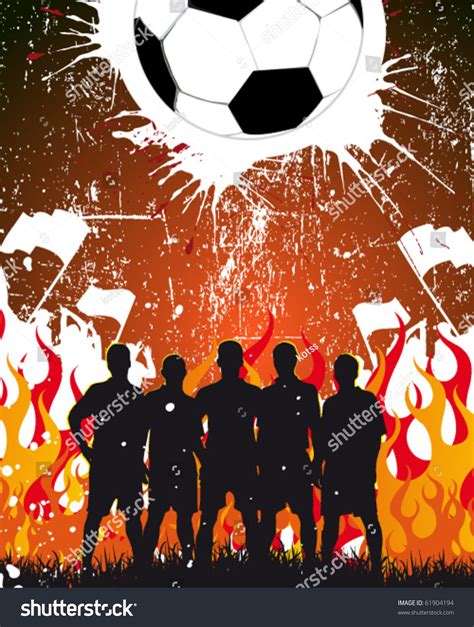 Team On Fire Background Football Poster Stock Vector (Royalty Free ...