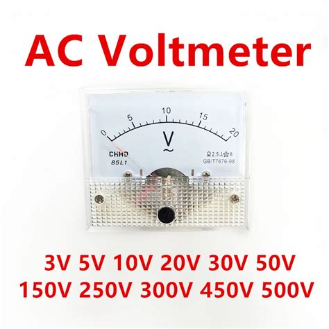 85L1 AC Analog Voltage Meter Panel 3V 5V 10V 20V 50V 150V 250V 300V