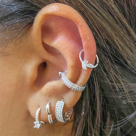 Kit Piercing Prata Piercing Para Orelha De Prata Tragus Helix