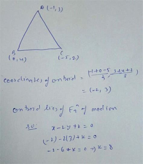 A Find The Co Ordinates Of The Centroid Of A Triangle Mathrm